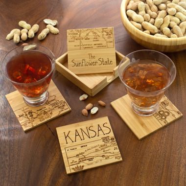 Totally Bamboo Kansas Puzzle 5-Piece Coaster Set. View a larger version of this product image.