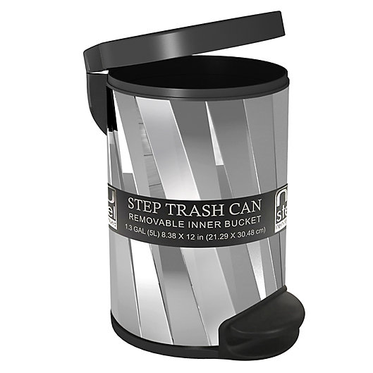 Alternate image 1 for nu steel Metal Step Trash Can with Removable Liner Bucket