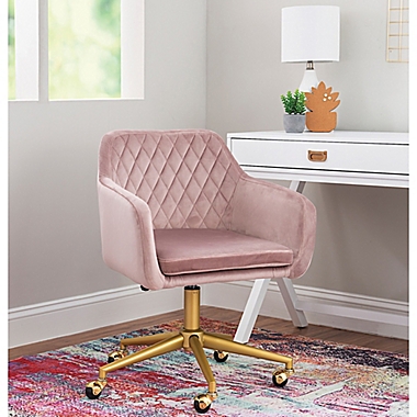 Pellington Quilted Office Chair in Pink. View a larger version of this product image.