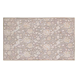 My Magic Carpet Kalini Floral 3' x 5' Washable Area Rug in Natural