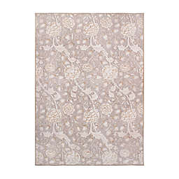 My Magic Carpet Kalini Floral 5' x 7' Washable Area Rug in Natural