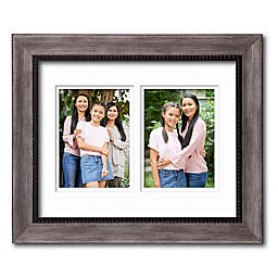 Courtside Market® Carbon 2-Photo 5-Inch x 7-Inch Double Matted Gallery Wall Frame in Grey/Black