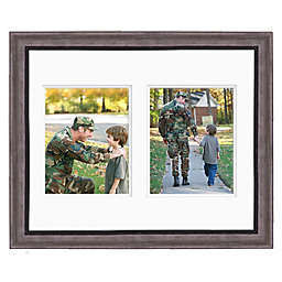 Courtside Market® Carbon 2-Photo 8-Inch x 10-Inch Double Matted Gallery Wall Frame in Grey/Black
