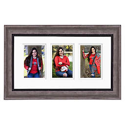 Courtside Market® Carbon 3-Photo Double Matted Gallery Wall Frame in Grey/Black