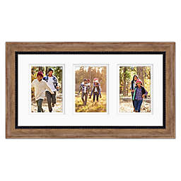 Courtside Market® Carbon 3-Photo 5-Inch x 7-Inch Double Matted Gallery Wall Frame in Oak/Black
