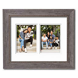 Courtside Market® Carbon 2-Photo 5-Inch x 7-Inch Double Matted Gallery Wall Frame in Silver