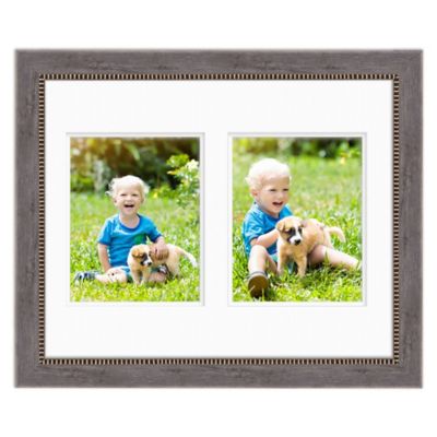 Courtside Market&reg; Carbon 2-Photo 8-Inch x 10-Inch Double Matted Gallery Wall Frame in Silver