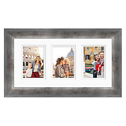 Courtside Market® Gala 3-Photo 5-Inch x 7-Inch Wood Wall Frame in Silver