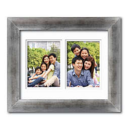 Courtside Market® Gala 2-Photo 5-Inch x 7-Inch Wood Wall Frame in Silver