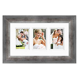 Courtside Market® Gala 3-Photo 4-Inch x 6-Inch Wood Wall Frame in Silver
