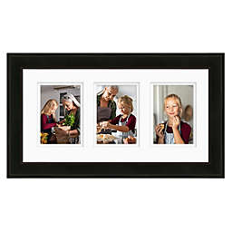 Courtside Market® Gardenia 3-Photo 5-Inch x 7-Inch Wood Wall Frame in Black