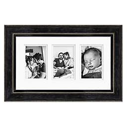 Courtside Market® Industrial Rustic 3-Photo 4-Inch x 6-Inch Wood Wall Frame in Black
