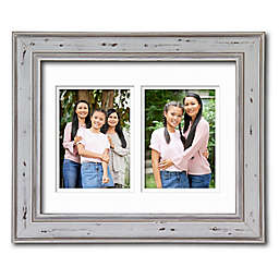 Courtside Market® Industrial Rustic 2-Photo 5-Inch x 7-Inch Wood Wall Frame in White