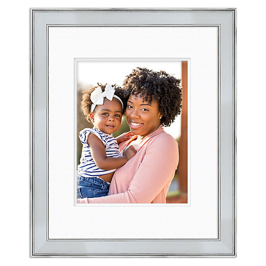 Alternate image 1 for Courtside Market® Gardenia Double Matted 11-Inch x 14-Inch Wood Wall Frame in French White