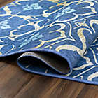 Alternate image 2 for My Magic Carpet Leilani Damask 5&#39; x 7&#39; Washable Area Rug in Blue