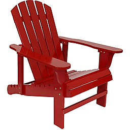 Sunnydaze Adirondack Chair with Adjustable Back in Red