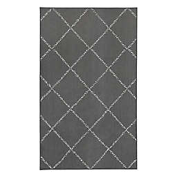 My Magic Carpet Moroccan Diamond 3' x 5' Washable Area Rug in Grey