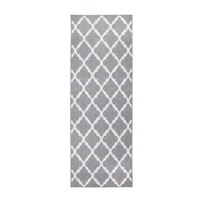 My Magic Carpet Moroccan Trellis 2&#39;6 x 7&#39; Washable Runner in Grey