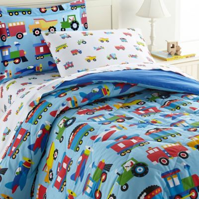 Fire Truck 5 Piece Twin Comforter Set In Blue Bed Bath Beyond