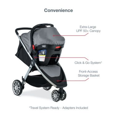 Britax&reg; B-Lively&trade;/B-Safe&reg; Gen2&trade; Single Travel System in Greystone. View a larger version of this product image.