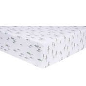 Trend Lab&reg; Mountain Baby Pine Tree Fitted Crib Sheet in White/Green