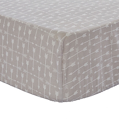 Levtex Baby&reg; Rowan Arrow Fitted Crib Sheet in Grey. View a larger version of this product image.