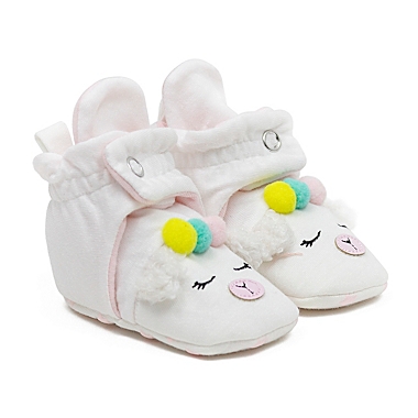 Ro+Me by Robeez&reg; Size 6-12M Llama Slipper in Ivory. View a larger version of this product image.