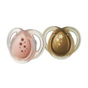Tommee Tippee&reg; 2-Pack 0-6M Morning Skies Pacifiers in Rose Gold