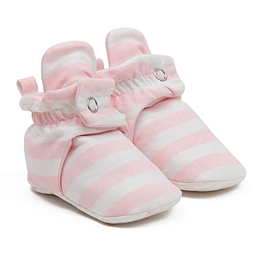 Ro+Me by Robeez&reg; Size 6-12M Stripes Slipper in Ivory/Blush. View a larger version of this product image.