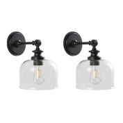 Safavieh Neri Wall Sconce Lights in Black/Clear (Set of 2)