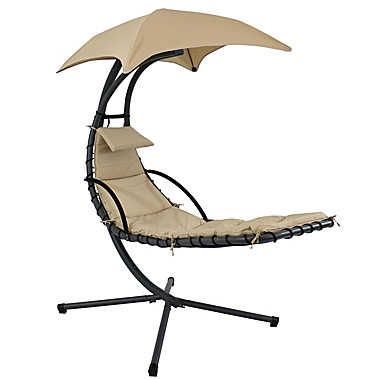 Sunnydaze Floating Chaise Lounger Chair in Beige. View a larger version of this product image.