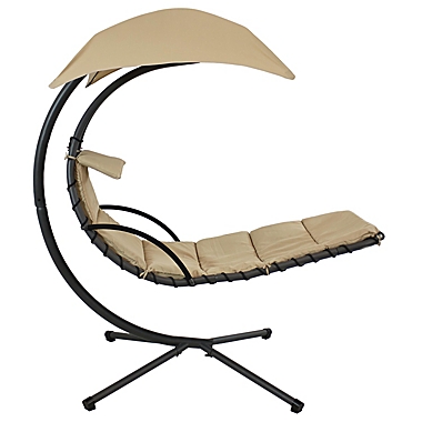 Sunnydaze Floating Chaise Lounger Chair in Beige. View a larger version of this product image.