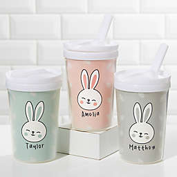 Bunny Treats 8 oz. Personalized Toddler Sippy Cup in White