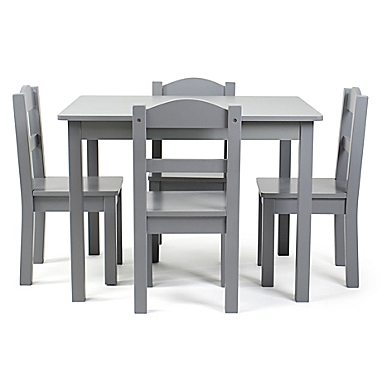 Humble Crew&reg; 5-Piece Toddler Table Set in Grey. View a larger version of this product image.