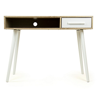 Humble Crew Writing Desk with Shelf and Drawer Storage. View a larger version of this product image.