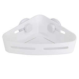 Simply Essential™ Suction Corner Shower Basket in White