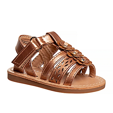 Laura Ashley&reg; Size 6-9M Open Toe Strappy Sandal in Brown. View a larger version of this product image.