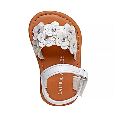 Laura Ashley&reg; Flower Band Sandal in White. View a larger version of this product image.