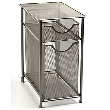 Squared Away&trade; 2-Tier Metal Mesh Cabinet Drawer in Nickel. View a larger version of this product image.