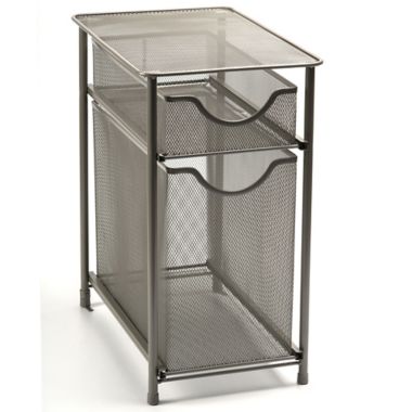 Squared Away&trade; 2-Tier Metal Mesh Cabinet Drawer in Nickel. View a larger version of this product image.