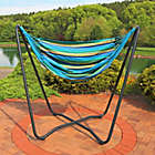 Alternate image 7 for Sunnydaze Beach Oasis Hammock Chair Swing &amp; Stand in Light Blue