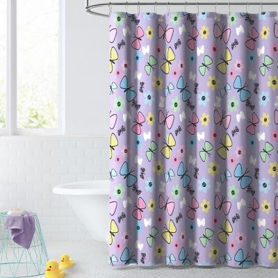 72 Inch Sweet Erfly Shower Curtain, Fabric Shower Curtain With Matching Window Treatment Ideas
