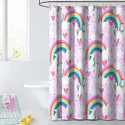 Dream Factory 72-Inch x 72-Inch Unicorn Rainbow Shower Curtain