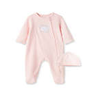 Alternate image 0 for Little Me&reg; Size 3M 2-Piece New World Girl Footie and Hat Set in Pink