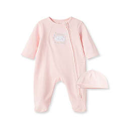Little Me&reg; 2-Piece New World Girl Footie and Hat Set in Pink