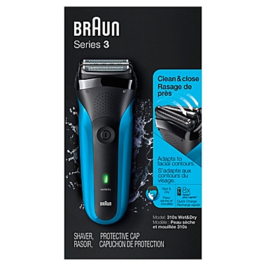 Braun Series 3 310s Rechargeable Wet &amp; Dry Shaver in Blue/Black. View a larger version of this product image.