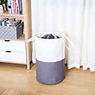 Alternate image 1 for Squared Away&trade; Soft Sided Collapsible Laundry Hamper in White/Grey