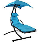 Alternate image 0 for Sunnydaze Outdoor Floating Chaise Lounge with Canopy in Teal