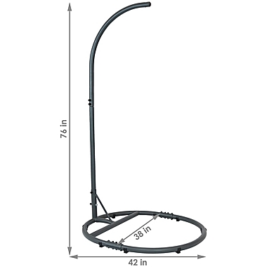 Sunnydaze 76-Inch Steel Hanging Egg Chair Stand w/Round Base in Black. View a larger version of this product image.