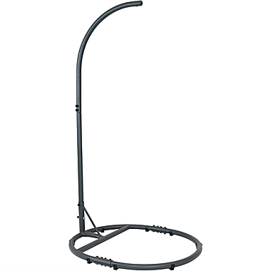 Sunnydaze 76-Inch Steel Hanging Egg Chair Stand w/Round Base in Black. View a larger version of this product image.